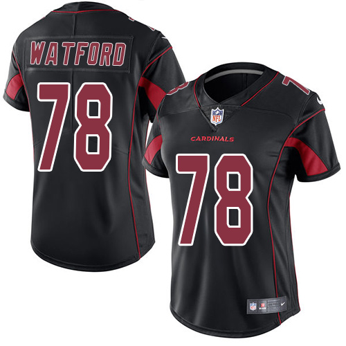 Women's Limited Earl Watford Nike Jersey Black - #78 Rush NFL Arizona Cardinals